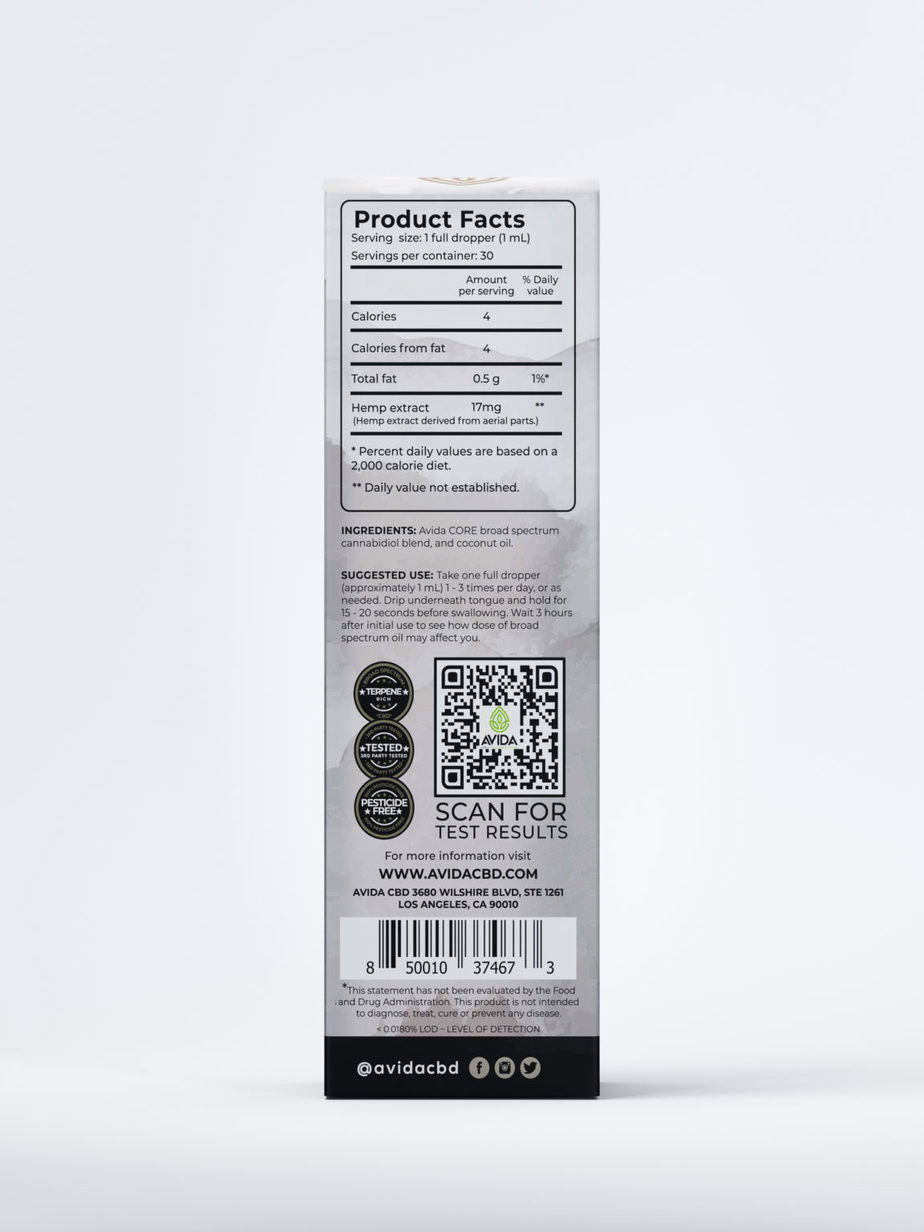 Natural Broad Spectrum CBD Box back