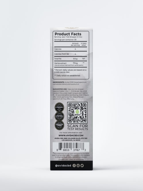 Natural Broad Spectrum CBD Box back