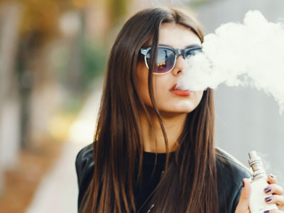 Girl vaping CBD