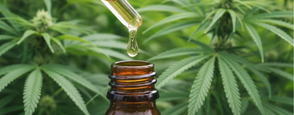 Can CBD oil expire. Image is has a bottle of CBD oil with hemp plants in the background.