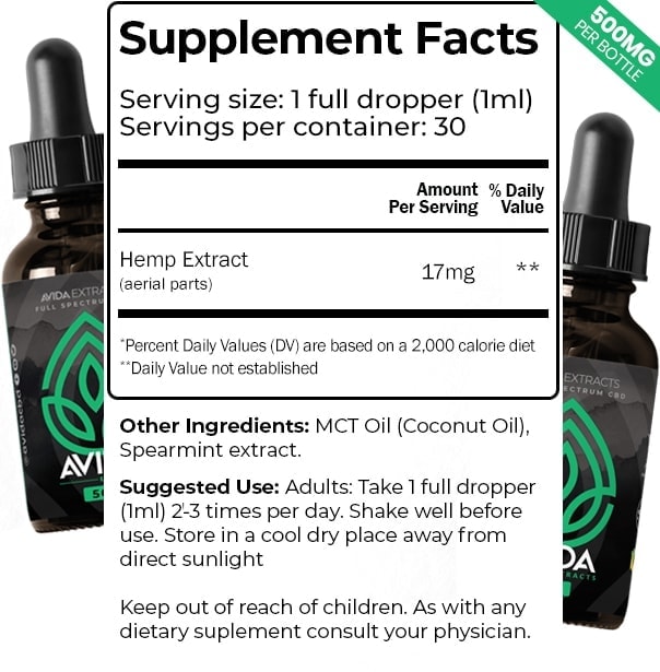 Cheap effective Full Spectrum CBD Oil 500mg - Nutrition Facts