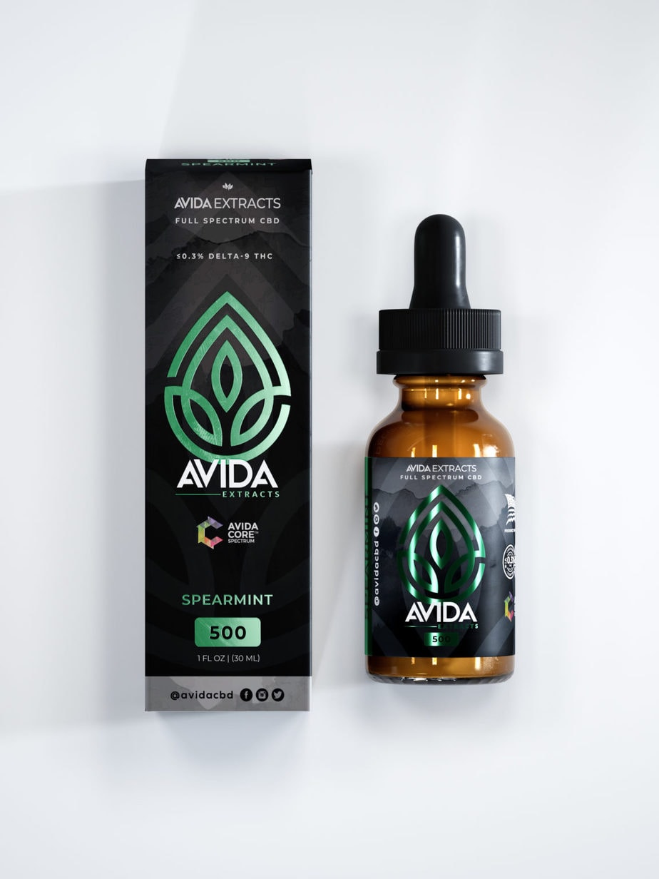 Spearmint Full Spectrum CBD Oil and Box