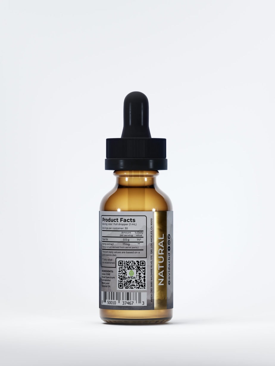 Natural Broad Spectrum CBD bottle back