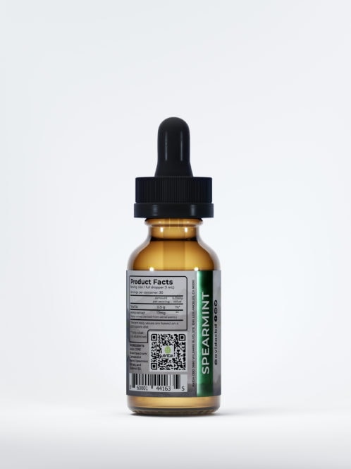 Spearmint Broad Spectrum CBD bottle back