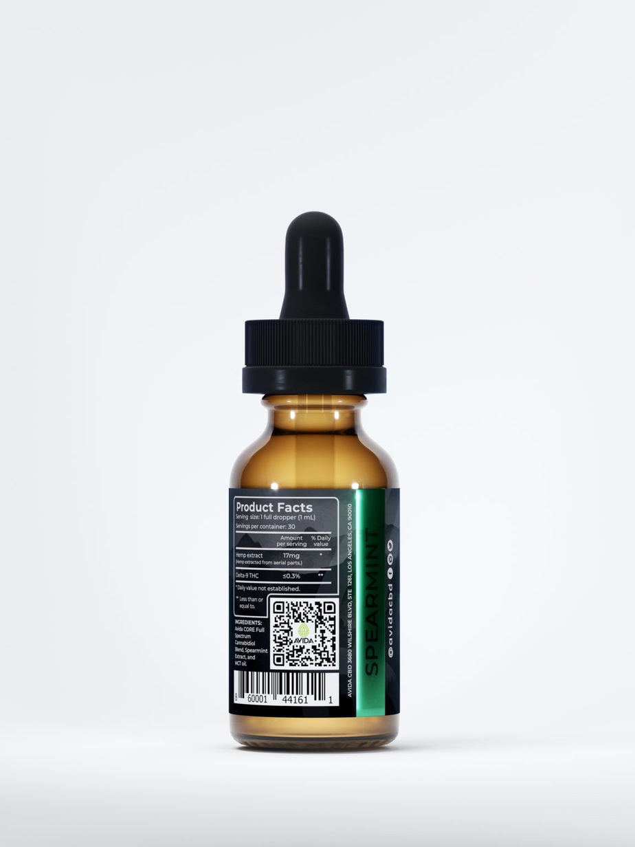 Spearmint Full Spectrum CBD bottle back