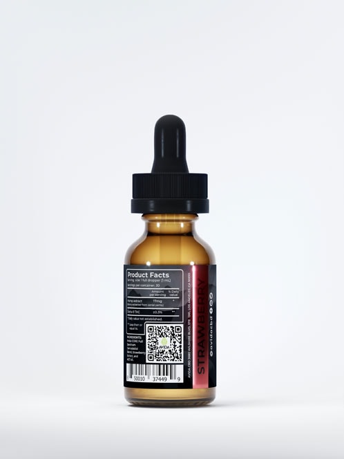 Strawberry CBD Oil Full Spectrum Back View