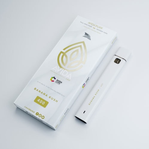Full Spectrum CBD Vape Pen Banana Kush 400mg with packaging