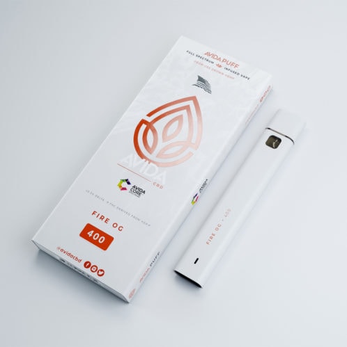 Full Spectrum CBD Vape Pen Fire OG 400mg with packaging