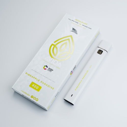 Full Spectrum CBD Vape Pen Pineapple Paradise 400mg with packaging