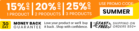 summer-sale-money-back-free-shippinf-50 15% off 1 product, 20% off 2 products, 25% off 3+ products with coupon code Summer