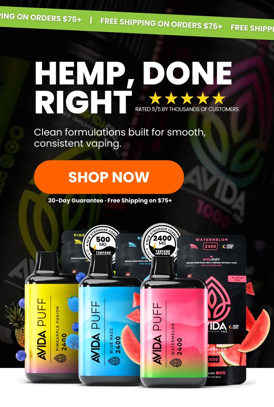 Hemp done right, clean formulations built for a smooth consistent CBD experience.