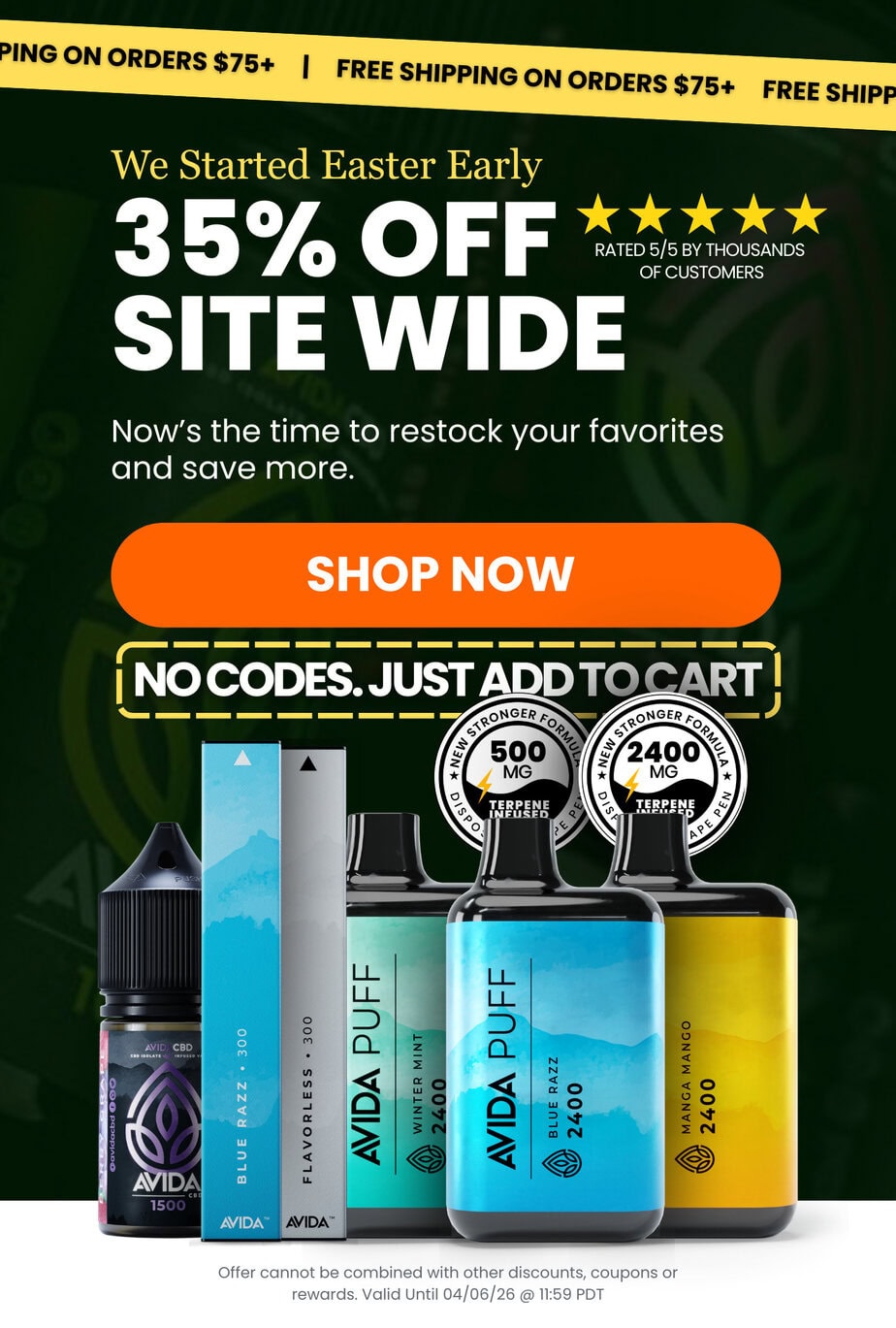 Shop CBD - Now is the time to restock on your favorites. MB