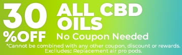 All CBD oils 30% off. No coupon needed